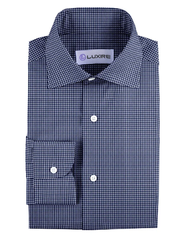 Men's cool shirts-Oxford Blue Gingham Checks