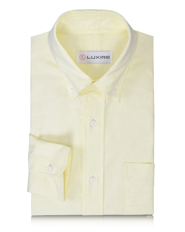 Men's banded-collar shirts-Lemon Washed Oxford