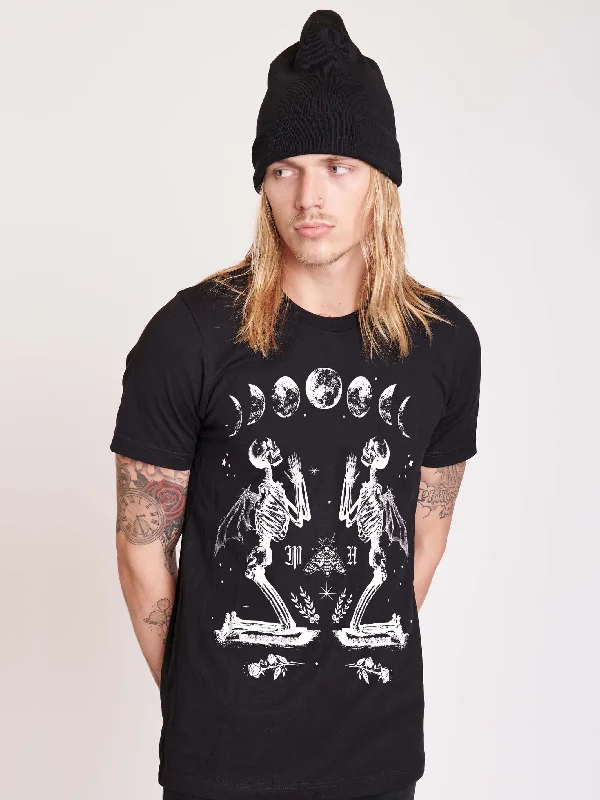 short sleeve t-shirts for travel wear for men -Praying Skeleton T-shirt