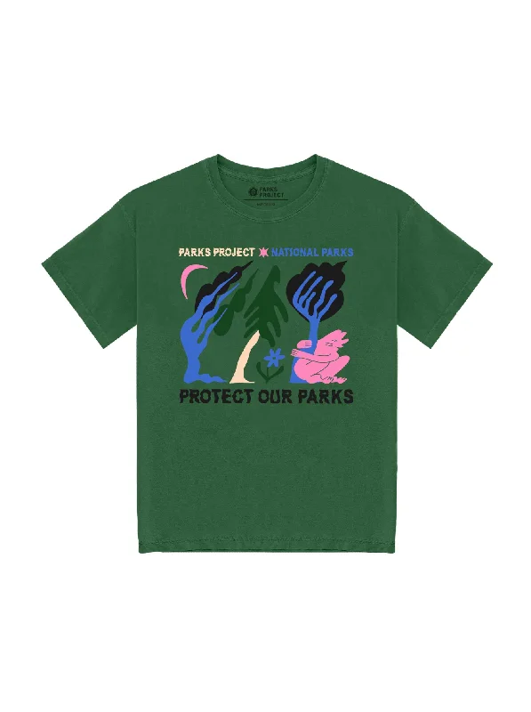 trendy short sleeve shirts for casual wear -Protect Our Parks Tree Hugger Tee - Green