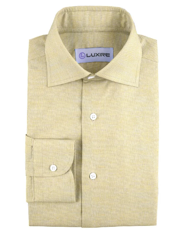 Men's versatile shirts-Pullover Shirt in Pale Yellow Linen