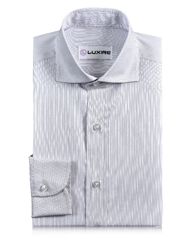 Men's plain shirts-A Touch of Silk: Purple Pin Stripes With White: Natural Wrinkle Free