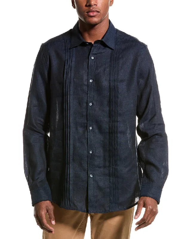 Men's bamboo shirts-Robert Graham Baradero Linen Shirt