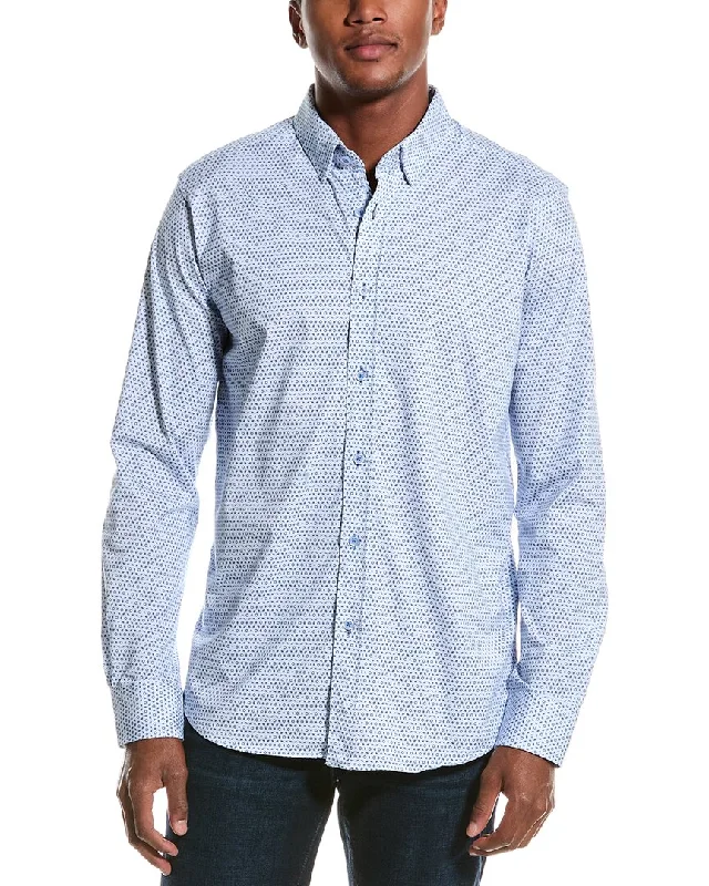 Men's cuffed shirts-Robert Graham Brexton Tailored Fit Knit Shirt