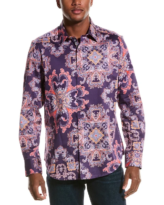 Men's eco-friendly shirts-Robert Graham Casino Royale Classic Fit Woven Shirt