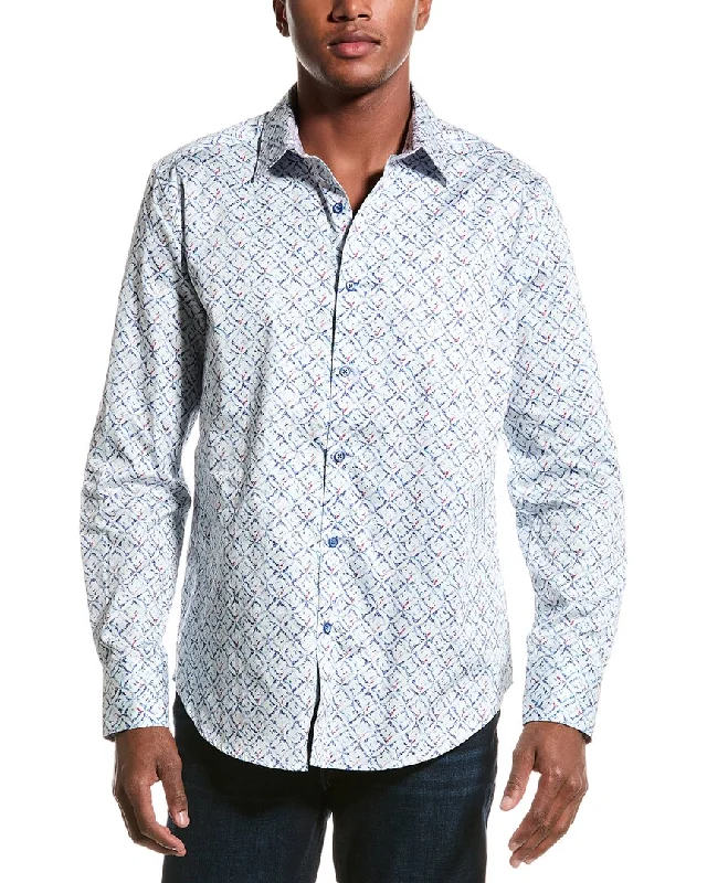 Men's office shirts-Robert Graham Rosales Classic Fit Woven Shirt