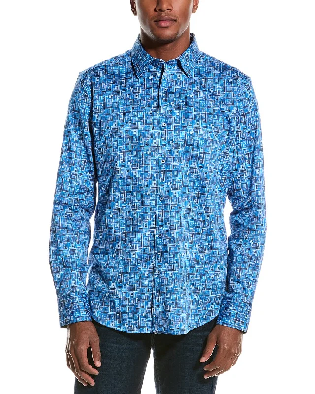 Men's unbranded shirts-Robert Graham Seas The Day Classic Fit Woven Shirt