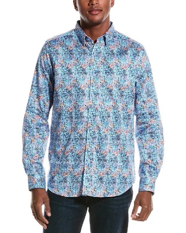 Men's smart-casual shirts-Robert Graham Venlow Tailored Fit Woven Shirt