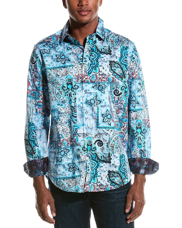 Men's tie-dye shirts-Robert Graham Webbs Classic Fit Woven Shirt