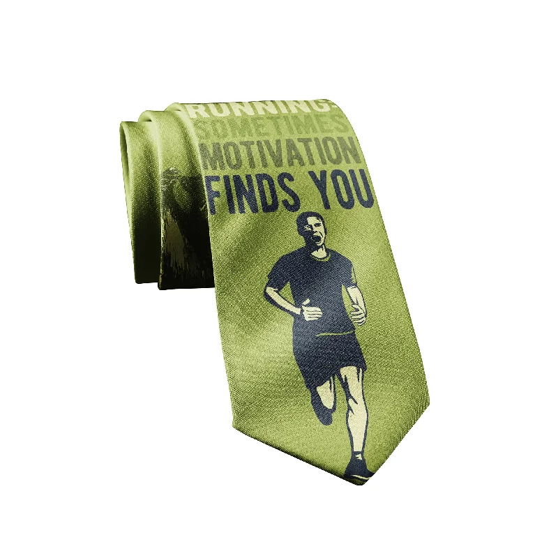 affordable short sleeve shirts with graphics -Running Sometimes Motivation Find You Necktie Funny Bear Chase Sarcastic Camping Graphic Tie