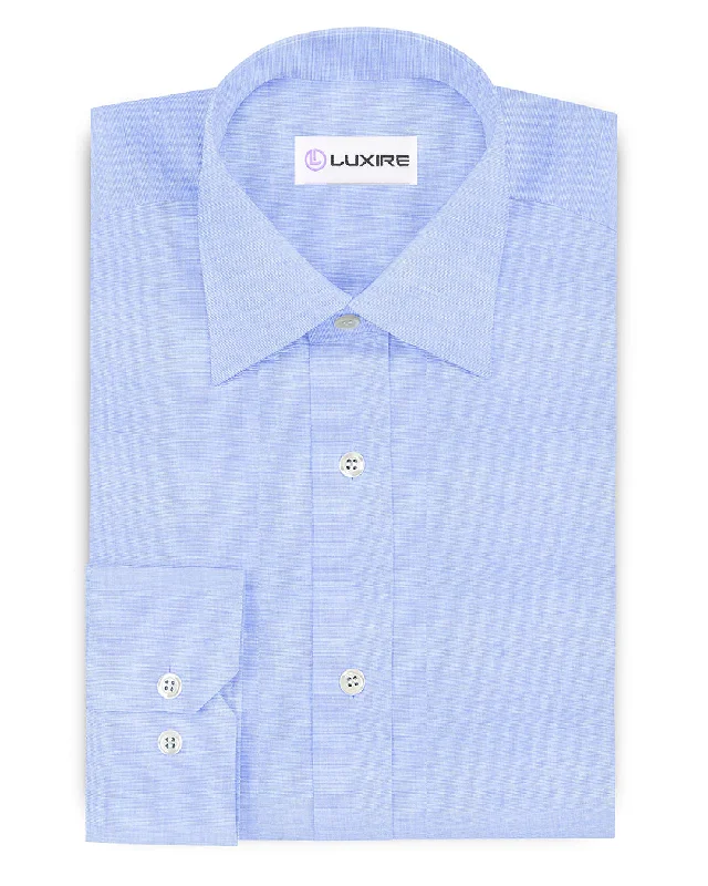 Men's double-layer shirts-Cobalt Blue End on End Shirt