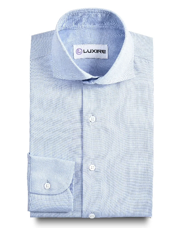 Men's color-block shirts-Pale Blue End on End Shirt