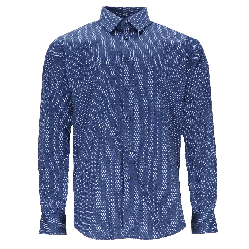 Men's unique shirts-Scotch & Soda Mens Navy Dress Shirt