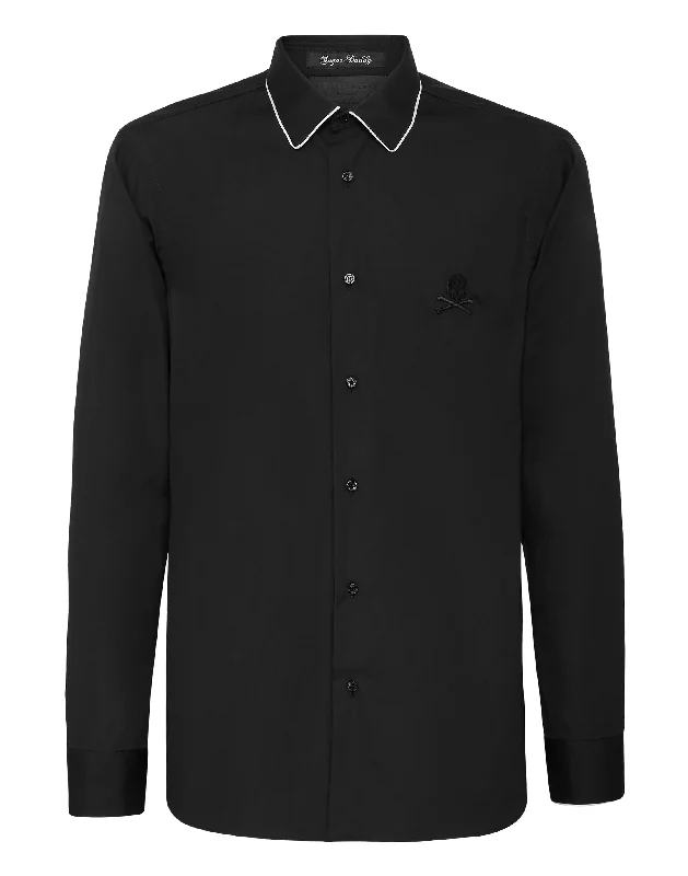 Men's intricate shirts-Shirt Sugar Daddy Cut LS Skull