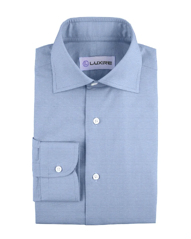 Men's versatile shirts-Carlo Riva: Linen-Cotton: Sky Blue Slub Chambray