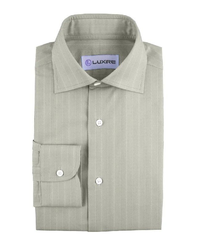 Men's wingtip-collar shirts-Sic-Tess Soft Cream Pinstripes