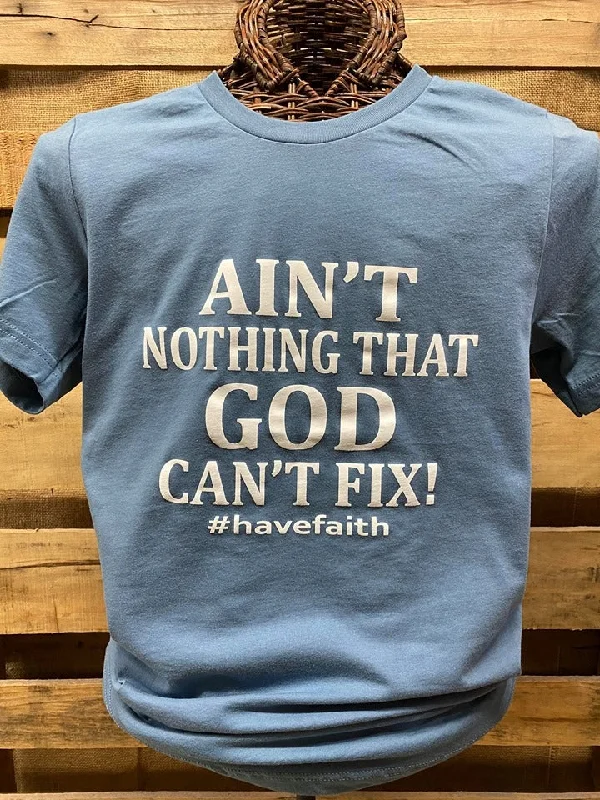 lightweight summer short sleeve shirts for men -Southern Chics Apparel Ain't Nothing that God Can't Fix #HaveFaith Canvas Bright T Shirt