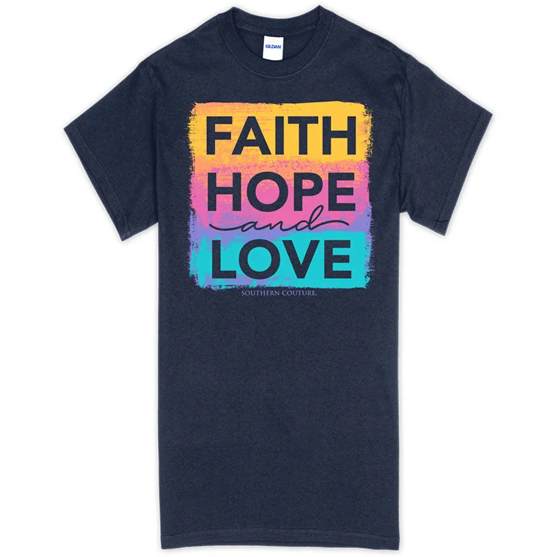 trendy short sleeve shirts for men’s wardrobe -Southern Couture Faith, Hope & Love Soft T-Shirt