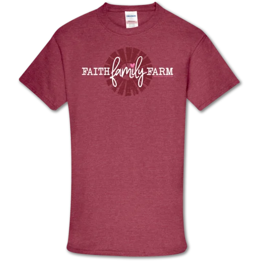 men’s performance short sleeve t-shirts -SALE Southern Couture Soft Collection Faith Family Farm front print T-Shirt