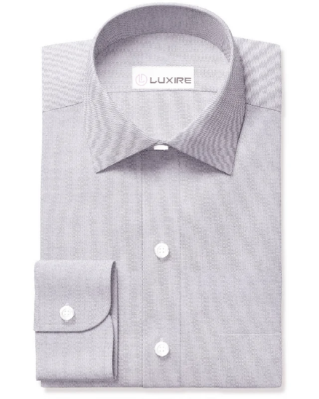 Men's patched shirts-Summer Grey Oxford Shirt