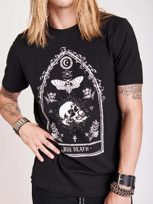 modern fit short sleeve shirts for men -Tarot Skull T-shirt