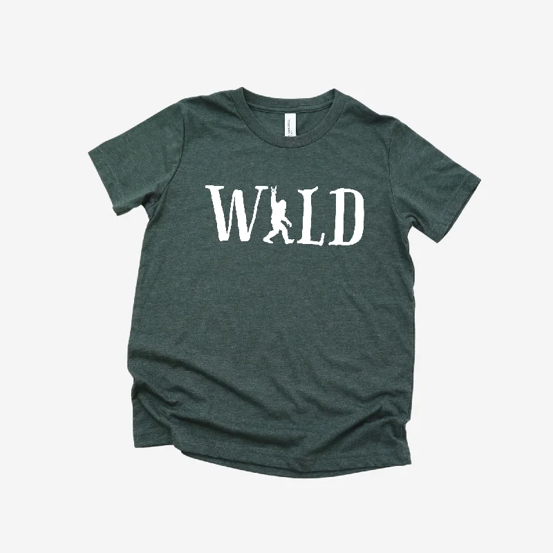 trendy summer short sleeve shirts for men -Wild Bigfoot Youth TShirt