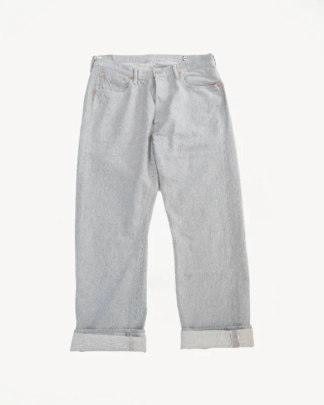 Men's pants for motion style-1102G - 12oz Sweat Denim Selvedge Pants - Gray