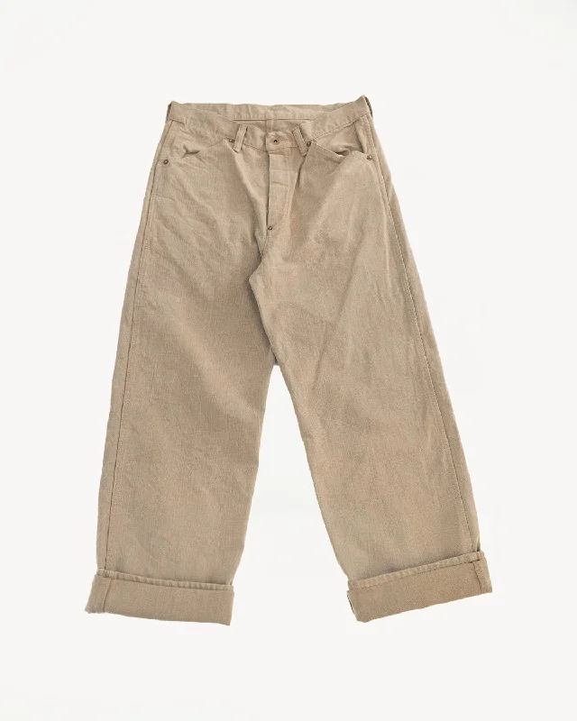 Men's pants for summer vibes-1129-5 - 14oz Sulfur Dye Heavy Oxford Work Pants - Olive Drab