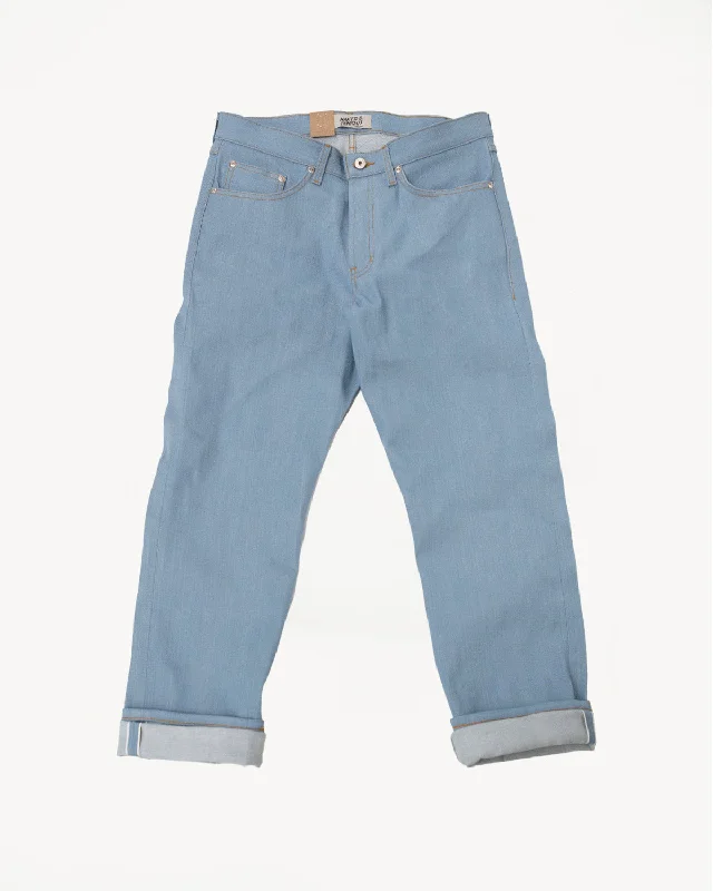 Men's pants with calm tones-13.75oz - Sky Blue Edition Left Hand Twill Selvedge - True Guy