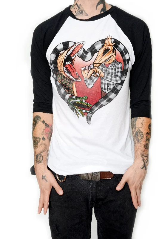 versatile short sleeve shirts for outdoor wear -Adam and Barbara Beetlejuice Baseball Tee (Men)