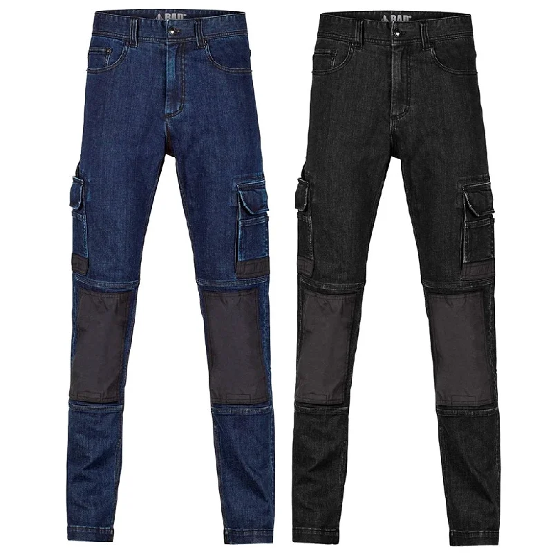 Men's pants with plush fit-BAD ATTITUDE™ SLIM FIT DENIM WORK JEANS