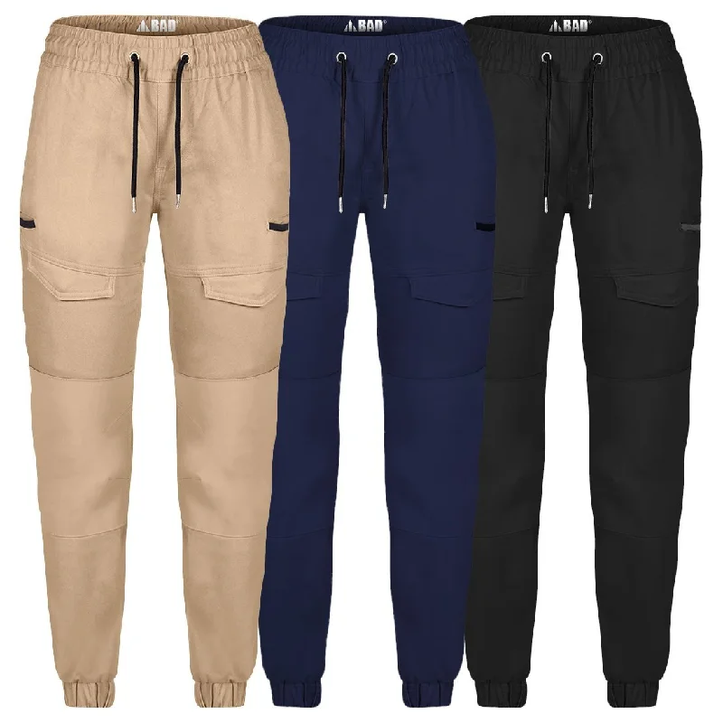 Men's pants with calm vibe-BAD WOMENS SAVIOUR™ CUFFED ELASTIC WAIST WORK PANTS