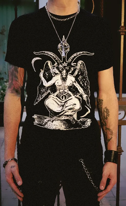 men’s comfortable and affordable short sleeve shirts -Baphomet Unisex Tee