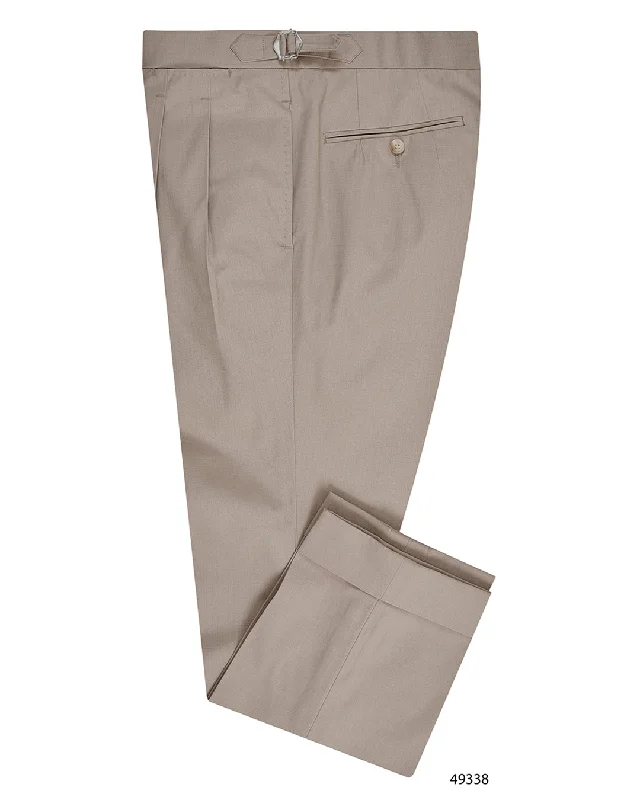 Men's pants for chill nights-Beige Ripstop Dress Pant