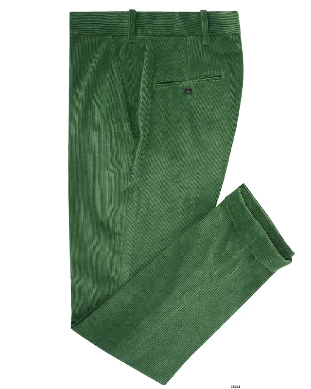 Men's pants with edgy style-Brisbane Moss Emerald Corduroy