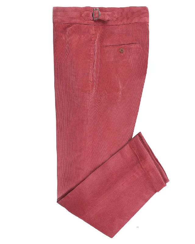 Men's pants with easy fit-Brisbane Moss Soft Red Corduroy