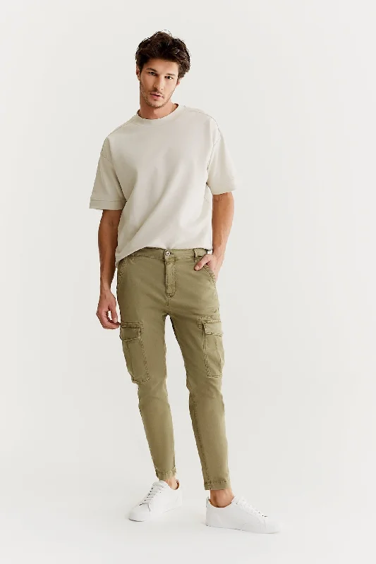 Men's pants for weddings-Matt Cargo Pants Light Khaki