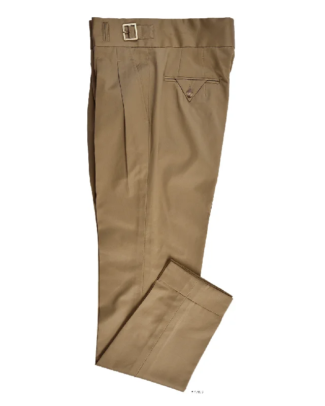 Men's pants with plush feel-Gurkha Pant in Cotton Twill: Sand Fossil Beige