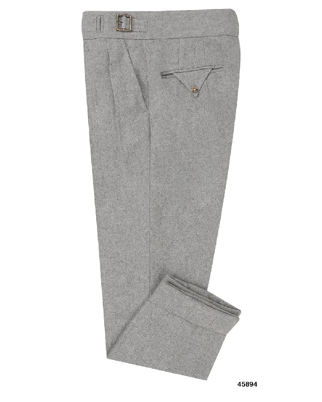 Men's pants for easy comfort-Gurkha Pant in Grey Wool Flannel