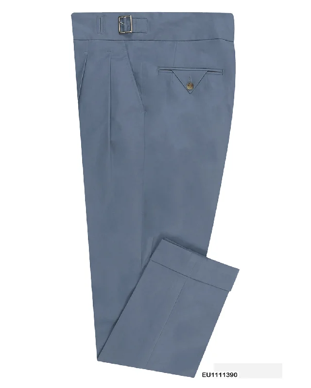 Men's pants for chill days-Gurkha Pant in Soft Blue Grey Stretch Twill Pants