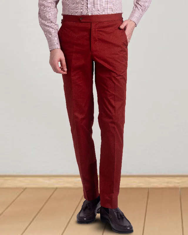 Men's pants for big frames-Rust Twill Dress Pant