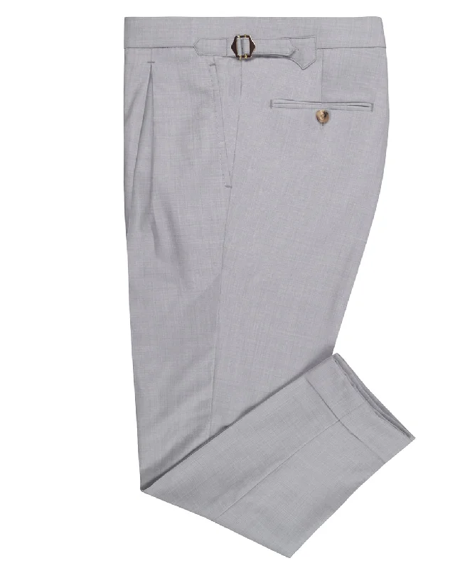 Men's pants with basic style-Drago: Blue-Grey Wool 160s