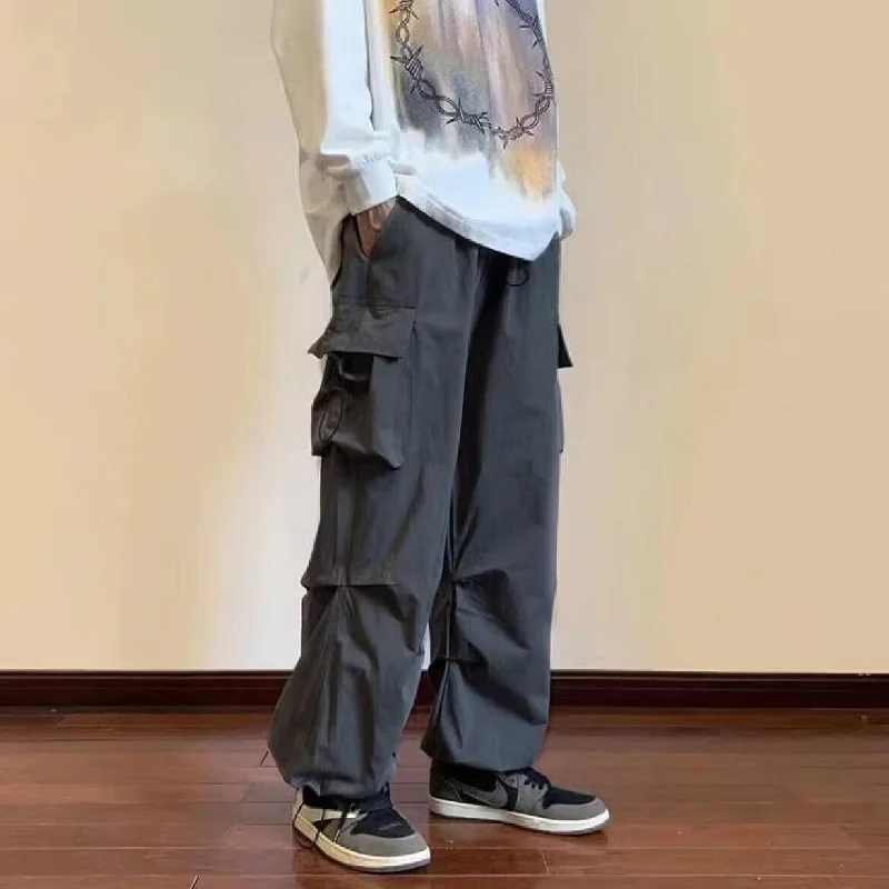 Men's pants for skate style-Drawstring Cargo Pants