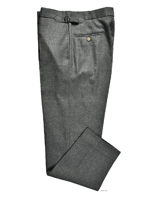 Men's pants for night tones-Dugdale Ash Grey Wool Flannel Dress Pant