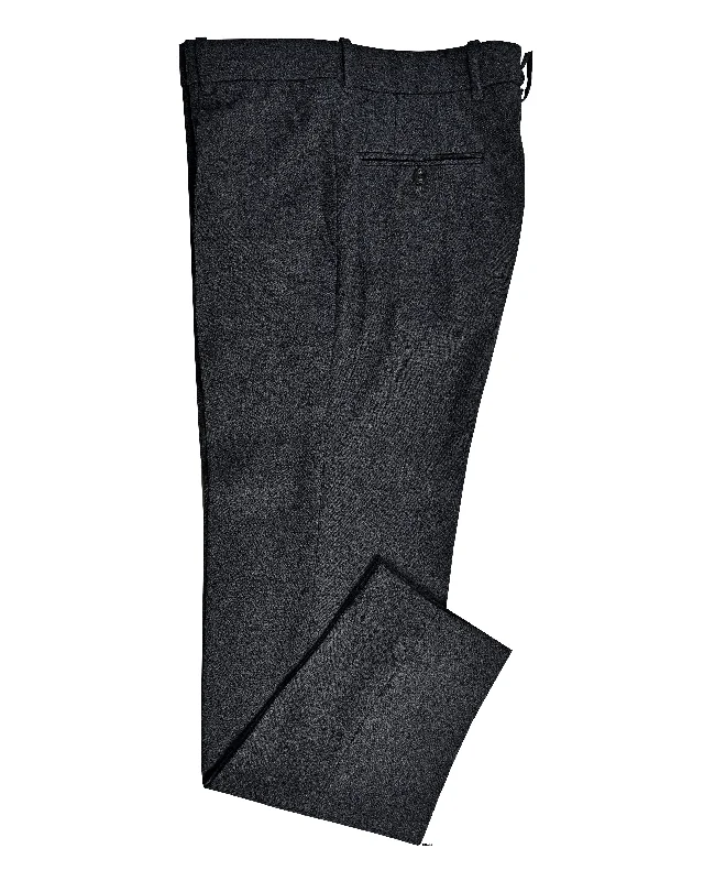 Men's pants for city explorers-Dugdale Dark Grey Wool Flannel Pant