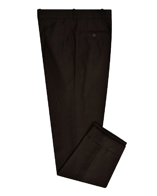 Men's pants for rugged trips-Easycare Wool: Brown Birdseye