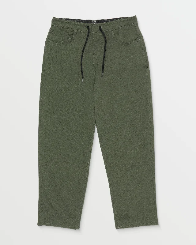 Men's pants for chill days-Freazy Loose Elastic Waist Pants - Squadron Green