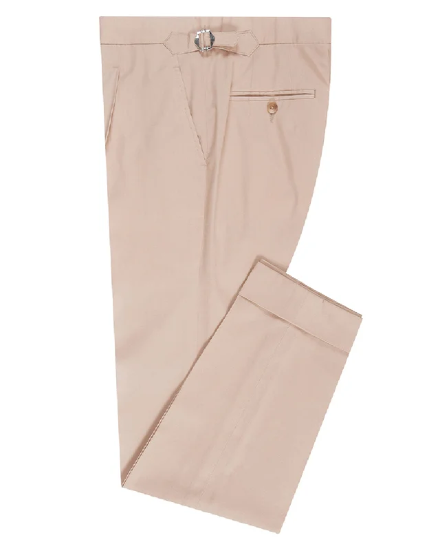 Men's pants with trim design-Fresco: Soft Dark Cream Stretch Twill Dress Pant