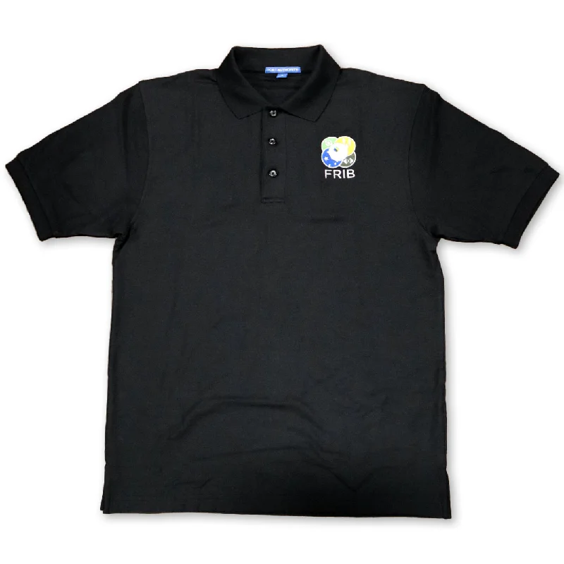 summer-ready short sleeve polo shirts for men -FRIB Logo Polo Shirt - Black