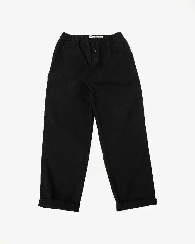 Men's pants for short trips-Gonz Pants Herringbone Cotton - Black